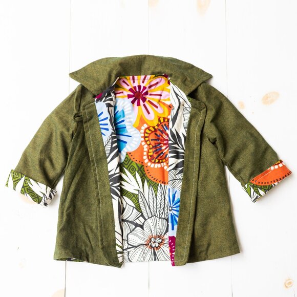 Handmade Toddler Fall Spring Peacoat Jacket Size 2 Years - Picture 4 of 5